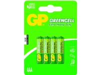 GP Batteries Greencell AAA, Engångsbatteri, AAA, Zinkklorid, 1,5 V, 4 styck, Grön