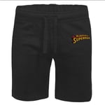 DC Superman Embroidered Unisex Jogger Shorts - Black - M