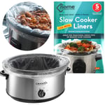 25 x SLOW COOKER LINERS No Washing Up Seal In Juices Pot Cover Round Oval Crock