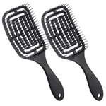 Vinabo 2 Brosse à Cheveux, Brosse à Cheveux Démêlante - Ne Tire Pas Professionnelle Incurvée Ventilée pour Cheveux Mouillés et Secs, Brosse de Massage Démêlante, pour Femme, Homme & Enfant