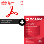 Pack Adobe Acrobat Export PDF - 1 utilisateur + McAfee LiveSafe - nombre d&#039;appareils illimités - Abonnement 1 an
