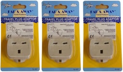 3x Far & Away Double Earthed Continental EU European Travel Adaptor Plug