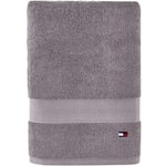 Tommy Hilfiger Solid Color Bath Towel 1 Piece - 30 X 54 Inches, 100% Cotton 574 GSM (Grey)