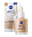 NIVEA Cellular Filler Fond de teint 3 en 1 à l'acide hyaluronique foncé 30 ml