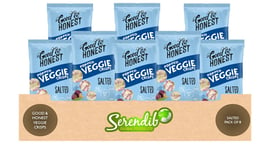 Good & Honest Crunchy Popped Veggie Crisps Salted Flavour ( Made with Green Peas) | Vegan | Source of Protein & Fibre | Gluten Free | Low in Sat Fat | 85g Each | Pack of 8
