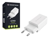 Conceptronic Althea - Strömadapter - 12 Watt - 2 Utdatakontakter (Usb)