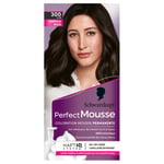 Schwarzkopf - Perfect Mousse - Coloration Cheveux - Mousse Permanente sans Ammoniaque - Masque Soin 96 % d'ingrédients d'origine naturelle - Châtain Noir 300