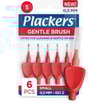 Plackers Gentle Brush Röd S (05 mm) Skonsam mellanrumsborste 6 st