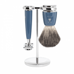 Mühle RYTMO Rakset (Färg: Petrol/Blå, Rakborste: Pure Badger, Ställ: Utan skål, Rakhyvel: Säkerhetsrakhyvel)