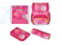 Herlitz Loop Plus Bloomy Horse, Pencil Pouch, Sport Bag, Pennfack, Skolväska, Flicka, Grundskola, Ryggsäck, 16 L, Framficka, Sidoficka