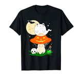 Cute Halloween Cottagecore Ghost Frog Toadstool Mushroom T-Shirt