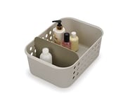 Joseph Joseph EasyStore - Bathroom essentials Storage Basket Organiser with Moveable Divider- Large, Ecru