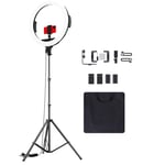 RGB Ring Light 19 inch, Tolifo Upgraded 60W LCD Display Selfie Circle Light Kit with Battery Tripod Stand Phone Holder for Live Streaming, YouTube Video, Makeup, Portrait, Camera, Photography