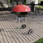 Garden Vida Memphis Kettle BBQ Grill Freestanding Barbecue Garden Outdoor Portable Picnic Party Camping Red & Black