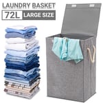 Large Laundry Washing Bag Basket Storage Dirty Clothes Folding Bin Hamper Lid