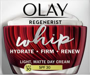 Olay Regenerist Whip Anti-Ageing Moisturiser SPF30, Hyaluronic Acid 50ml