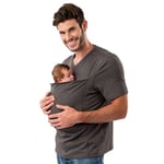 Baby Linne Känguru Stor Fick T-shirt Grå Man Gray Man M