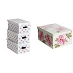 UnDueTre Love Lot de 3 boîtes de rangement en carton recyclé certifié FSC, Gris & Boite de Rangement avec Couvercle, Boite en carton, Rangement Vetement, Meuble de Rangement Chambre