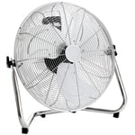 BRAVICH 18" Chrome Gym Garrage Home Office Floor Fan with 3 Speeds and Adjustable Standing Fan Head 18 INCH / 45 CM Cooling Fan With 120 Degree Vertical Tilt