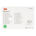 Micropore tape hvit 2,5cm x 9,1 m - 12 ruller