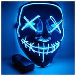 Molyqiu® Halloween Mask LED Light Purge Mask för alla helgons dag Festival Grimase Jul Cosplay Halloween Kostym - Blå
