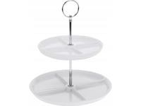Excellent Houseware Patera Porcelanowa Z 2 Poziomami, 26 Cm, Biała