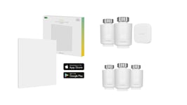 Hombli - Energy Bundle with Smart IR Heatpanel 350w White + Radiator Thermostat Starter kit (2pcs+BT Bridge) Expansion Pack (3pcs)