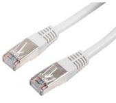 Cable avec fiche RJ45 mâle ET fiche RJ45 mâle, FTP (blindé), cat. 5e, CROISE, Gris câble réseau- 15m