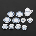 1:12 Dockhus Kök Miniatyr 15 st Porslin Blommiga Tekoppar Set Dekor Samling (#2)