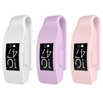 TiMOVO Silicone Clip Compatible with Fitbit Inspire/Inspire HR, [3-PACK] Watch Protective Case Clip Clasp Holder Replacement Compatible with Fitbit Inspire HR - White & Sakura Pink & Light Purple