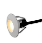 Mini LED spotlight 1.1W mattvit 3m kabel IP65 (Ljusfärg: 3000K 50lm)