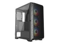 Gembird Fornax M200f - Tower - Atx - Genomskinlig Sidopanel (Glas) - Ingen Strömförsörjning (Atx) - Svart - Usb/Ljud