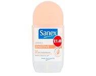 Sanex Deodorant Roll-On Women Dermo Sensitive for Sensitive Skin-Pack of 6x 50ml