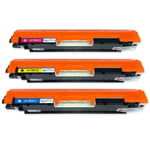 3 C/M/Y Toner Cartridges to replace HP CE311A CE312A CE313A (126A) non-OEM