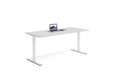 Wulff Hev senk skrivebord 180x80cm 670-1170 mm (slaglengde 500 mm) Färg på stativ: Hvit - bordsskiva: Lysegrå