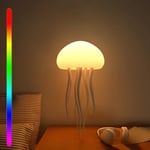 Jellyflow Lampa, Uppladdningsbar Flytande Manetlampa, LED Bärbar RGB-Gradiant Manetlampa Röststyrning
