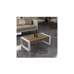 Azura Home Design - Table basse retro 90 cm blanc-chêne