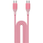 Momax 1-Link Flow 60W 1.2M USB-C To USB-C PD Fast Charging Cable Pink Support Apple iPhone, iPad Pro. iPad Air, Samsung, Oppo, Oneplus, Nothing phone Fast Charging, Translucent design, built with high quality TPE & Silicon