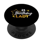 21th birthday lady gift for her twenty-first bday woman PopSockets Swappable PopGrip