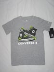 BNWT CONVERSE Boys T-Shirt  Sneakers & Reptiles Grey  Age 5 - 6