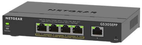 NETGEAR - 5 Port PoE+ Ethernet Plus Gigabit Managed Switch, 120W PoE Budget