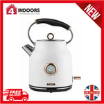 Tower Bottega T10020W 3kW1.7L Rapid Boil Kettle, White and Rose Gold - Brand New