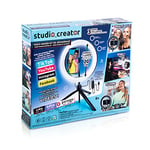 Canal Toys- Studio Creator-Kit de démarrage de création de vidéos Professionnelles-Anneau de Lumière LED 3 Modes avec trépied-Canal, INF 019, Blanc