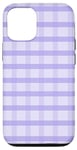 Coque pour iPhone 12/12 Pro Rayures tartan à carreaux vichy violet lavande