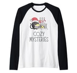 Christmas Cozy Mysteries | Cozy Murder Mystery Cat Detective Raglan Baseball Tee
