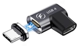 Magnetisk USB-C USB4 vinklet adapter - Han/Hun - 20Gbps - 140W