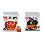 Tassimo Kenco Cappuccino Coffee Pods x8 (Pack of 5, Total 40 Drinks) & L'OR Caramel Latte Macchiato Coffee Pods x8 (Pack of 5, Total 40 Drinks)