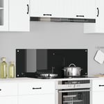 Kök Backsplash Svart 120x40x0,6 cm Härdat Glas
