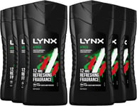 6 Pack of 225Ml Lynx Africa Bodywash with 12 Hour Refreshing Fragrance Squeezed 