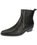 Wrangler Tex Mid Leather Black Mens Chelsea Cowboy Boots - Size UK 11